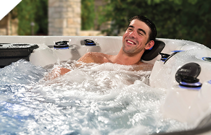 Relaxing in a Michael Phelps Legend Series Spa