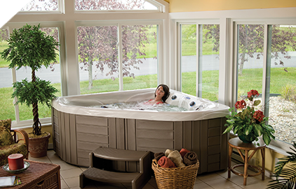 Hot tubs can be installed indoors as well as outside.